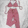  Conjunto rayas rojas